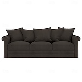 baratos Cobertura de Sofa-Capa de Sofá de Veludo de 3 Lugares Sólida Almofadada