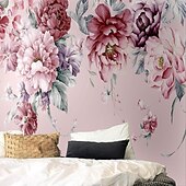 Недорогие Обои-крутые обои 3d розовые цветы обои настенная роспись настенное покрытие наклейка очистите и приклейте съемный материал ПВХ/винил самоклеящийся/клей необходимый декор стен для гостиной, кухни, ванной