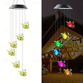 economico Luci paesaggistiche-campanello a vento solare, luci da giardino impermeabili che cambiano colore, decorazioni per le feste, campanelli a vento commemorativi, acchiappa-vento, decorazioni sospese per casa, giardino, patio, cortile, portico, 1 pz.