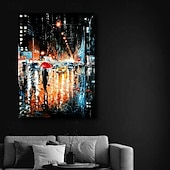cheap Abstract Paintings-Cityscape Oil Painting handmade Textured Canvas Art Colorful Skyline painting hand painted Landscape Art Urban Street Scene Painting Modern art painting for Living Room Wall Decor