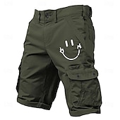 cheap Men&#039;s Graphic Cargo Shorts-Men&#039;s Cargo Shorts Multiple Pockets Graphic Smile Printed Outdoor Short Sports Classic Micro-elastic Shorts