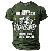 お買い得  メンズおもしろTシャツ-男性用 グラフィック Tシャツ 半袖 Tシャツ 3Dプリント クルーネック シャツ 日常 デザイナー レトリ／ヴィンテージ スポーツ・アウトドア 祝日 お出かけ ブラック ブルー グリーン 春夏 衣類 S M L XL XXL XXXL