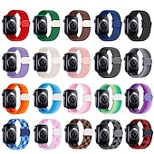 זול להקות Apple Watch-רצועת ספורט מותאם ל רצועת השעון של Apple Watch 38 מ&quot;מ 40 מ&quot;מ 41 מ&quot;מ 42 מ&quot;מ 44 מ&quot;מ 45 מ&quot;מ 49 מ&quot;מ אלסטי מתכוונן ניילון רצועת שעון חלופית ל iwatch Ultra 2 Series 9 8 7 SE 6 5 4 3 2 1