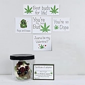 cheap Gifts-Adopt a Weed Nugget Plushie, Little Weed Nugget Plushie with Encouragement Cards, in a Jar Handmade Plush Stuffed Toys, Best Buds for Life Desktop Ornaments Gift