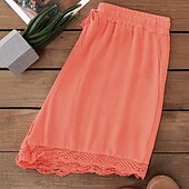 economico Pantaloncini-Per donna Chino Pantaloncini Essenziale Informale Breve Vita alta Liscio Design elastico con coulisse Taglio alto Traspirabilità Morbido Media elasticità Casual / quotidiano Fine settimana Vinaccia