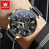 Недорогие Кварцевые часы-Новые часы Olevs Brand Men&#039;s с светящимся хронографом календарем 24 часа многофункциональными кварцевыми часами для бизнеса керамические водонепроницаемые наручные часы