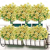economico Piante e Fiori Artificiali-10 rami di fiori artificiali da esterno eucalipto a sette steli, viole viola, bouquet floreale realistico per centrotavola decorativi e composizioni floreali