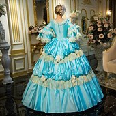 cheap Dresses-Gothic Victorian Vintage Inspired Dress Party Costume Prom Dress Princess Shakespeare Solid Color Ball Gown Fancy Dress Women&#039;s Halloween Carnival Valentine&#039;s Day Party Evening Party Masquerade