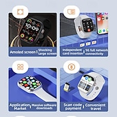 economico Smartwatch-iMosi S9 Orologio Smart 2.06 pollici 4G LTE Orologio Cellulare Smartwatch Phone 4G Pedometrò Promemoria Chiamata Monitor Frequenza Cardiaca Donne Uomini GPS Chiamate in Vivavoce Impermeabile IP 67