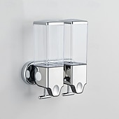 cheap Bathroom Gadgets-No-Drill  Wall Mounted soap Dispenser for Bathroom and Kitchen, Shampoo and Conditioner Dispenser Drill Free with Adhesive