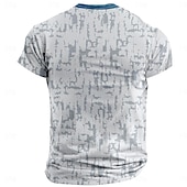 cheap 3D&amp;Graphic Henley Tee-Men&#039;s Color Block Henley Shirt Short Sleeve 3D Print Fashion Designer Comfortable Daily Summer Black White Blue Khaki Henley Henley T-Shirt