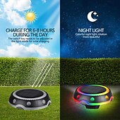 abordables Éclairages pour allées-Lampe enterrée solaire RVB aucun câblage requis éclairage automatique économie d&#039;énergie installation facile lumière LED solaire lampe de pelouse extérieure décoration d&#039;allée fournitures de jardin