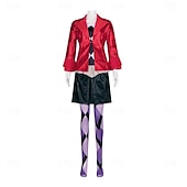 billige Joker stil-Joker: Folie à Deux Harley Quinn Skjørt Jakke Sokker og Strømpebukser Kostymer Film-Cosplay for Dame Voksen Halloween Karneval Maskerade Fritid / hverdag