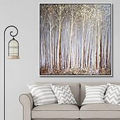 voordelige boom olieverfschilderijen-bos schilderij handgemaakte rustieke muur decor bruin goud bruin witte berk esp boom landschap schilderij abstract canvas paneel textuur boom schilderij artwork beeldende kunst wanddecoratie