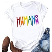 ieftine Mândrie-Tricou Cămăși Pride Curcubeu Uman Casual Stil de strada Tricou lesbiană pentru Pentru femei Adulți Ștanțare la cald pentru Halloween Carnaval Mascaradă Parada Mândriei Luna Mândriei
