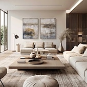 preiswerte Abstrakte Gemälde-handgemaltes beige-braunes abstraktes Ölgemälde handgemachte Wandkunst braune Leinwandgemälde moderne Wandkunst böhmische abstrakte Malerei neutral strukturiertes Ölgemälde Wandkunst Bild