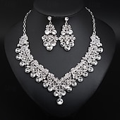 cheap Jewelry Sets-Jewelry Set 3pcs Alloy Earrings Necklace Women&#039;s Elegant Vintage Fashion Geometrical Geometric Jewelry Set For Wedding Party Anniversary
