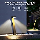 cheap Pathway Lights &amp; Lanterns-2pcs Outdoor Solar Landerscape Lighting Pathway Light Flame Shaped Lawn Light Outdoor Garden Lights for Patio Villa Park Lawn Walkway Waterproof Lighting Atmosphere Landscape Decor Light