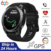 お買い得  スマートウォッチ-696 Stratos3pro スマートウォッチ 1.43 インチ スマート·ウォッチ ブルートゥース 歩数計 着信通知 睡眠サイクル計測器 と互換性があります Android iOS 男性 GPS ハンドフリーコール メッセージ受信通知 IP 67 46mmの時計ケース