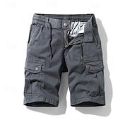 cheap Classic-Men&#039;s Tactical Shorts Cargo Shorts Shorts Buttons Drawstring Elastic Waist Plain Wearable Short Outdoor Daily Going out Fashion Classic Black Army Green