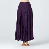 levne Oblečení na latinskoamerické tance-Latinské tance Standardní tance Sukně Šerpy / Stuhy Volány Čistá Barva Dámské Výkon Trénink Vysoký Polyester Tyl