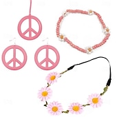 abordables Accessoires et plus-Rétro Vintage Années 1970 Disco Costume de cosplay Collier Bandeau Femmes Fille Jour des Rois Halloween Carnaval Mascarade Fête / Soirée Fête Défilé de la Fierté Adolescent Adulte Plus d&#039;accessoires