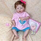 abordables Poupées-18 pouce Poupée Reborn Jouet pour Bébé &amp; Nourrisson Poupée Reborn Toddler Poupée Poupée bébé Reborn Bébé Jumeaux A Nouveau née réaliste Cadeau Vinyle W-031733 cadeaux noël enfant avec vêtements et