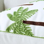 baratos Textured lance travesseiros-Capa de almofada quadrada bordada com padrão de palmeira para quarto, sala de estar, sofá, cadeira