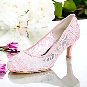 ieftine Semi-formal-pantofi dama nunta pantofi de mireasa dantela toc pisicuta varf rotund clasic minimalism dantelă loafer negru alb fildeș