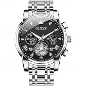 abordables Montres à quartz-Olevs – montre-bracelet lumineuse pour hommes, chronographe lumineux, indication 24 heures, à quartz, ceinture en acier, étanche, nouvelle collection