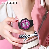 cheap Digital Watches-SANDA Men Digital Watch Fashion Casual Business Wristwatch Luminous Stopwatch Countdown Calendar TPU Watch
