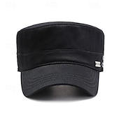 baratos Chapéu para Homem-Homens Boina Chapéu de sol Chapéu de caminhoneiro Preto Azul Marinha Algodão Moda Casual Rua Diário Tecido Ajustável Filtro Solar Respirável