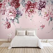 Недорогие Обои-крутые обои 3d розовые цветы обои настенная роспись настенное покрытие наклейка очистите и приклейте съемный материал ПВХ/винил самоклеящийся/клей необходимый декор стен для гостиной, кухни, ванной