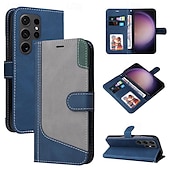 お買い得  サムスン用ケース-Samsung Galaxy S24 S23 S22 S21 S20 Ultra Plus FE A54 A34 A14 S25 Ultra用電話ケース財布型マグネット式フルボディ保護キックスタンド幾何学模様TPU PUレザー