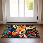economico Zerbini-Zerbino con giraffa colorata, antiscivolo, resistente all&#039;olio, per interni ed esterni, arredamento per la camera da letto, per il bagno, per l&#039;ingresso