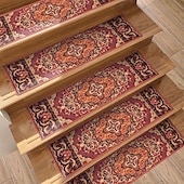 economico tappeti per gradini-tappeto per gradini stile boho tappeto antiscivolo gradini per scale per bambini anziani e animali domestici tappetini per scale design etnico