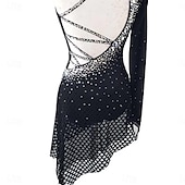 preiswerte Kleidung für lateinamerikanische Tänze-Latein-Tanz Kleid Kristalle / Strass Damen Mädchen Leistung Ausbildung Langarm Hoch Elastisches Garn