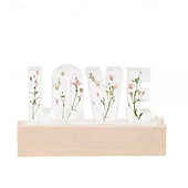 cheap Decorative Lights-Resin Letter Night Lights, Resin Dried Flower Light Birthday Gift, Personalized Flower Lamp, Name Lamp, Gift for Her, Home Decoration