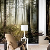 baratos Papel de Parede-Papéis de parede legais floresta papel de parede mural adesivo de parede cobrindo impressão casca e vara removível autoadesivo floresta secreta pvc/vinil decoração de casa