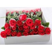 billiga Artificiell Blomma-simulerad tvålrosbukett, doftande konstgjorda rosor för matbord, sovrum, arbetsrum, vasdekoration, perfekt för alla hjärtans dag och reklamgåvor