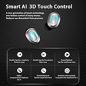 Недорогие Истинные беспроводные наушники (TWS)-9D Стерео Bluetooth гарнитура с атмосферным освещением TWS Беспроводные Bluetooth 5.3 наушники Водонепроницаемые спортивные наушники с сенсорным управлением шумоподавление внутриканальных наушников с