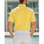 economico Polo Classico da Uomo-Per uomo Magliette Polo a Nido d'Ape Polo con zip Casuale Ferie Bavero Zip a un quarto Manica Corta Stile Vecchio Denaro Semplice Zip a un quarto Estate Vestibilità regolare Bianco Giallo Blu marino