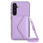 billiga Skal och fodral till Samsung-telefon fodral Till Samsung Galaxy S24 S23 S22 S21 Ultra Plus A55 A35 A25 A15 5G A54 A34 A14 A53 A33 A23 A13 S25 Ultra Skal med stativ med snodd Kortplats Kontor / företag TPU PU läder