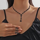 voordelige Sieradensets-Sieradenset 3 stuks Legering Oorbellen Kettingen Dames Elegant Vintage Modieus meetkundig Geometrische vorm Sieraden set Voor Bruiloft Feest Vuosipäivä