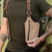 levne Domácí spotřební materiál-dvojitá taška v podpaží, vintage kožené pánské podvazky taška přes rameno outdoor crossbody kabelka na telefon s nastavitelnou kapsou na zip, univerzálně kompatibilní peněženka na obě strany