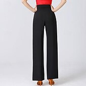 abordables Tenues de danse latine-Danse latine Danse de Salon Pantalon Châssis / rubans Couleur Pure Fantaisie Femme Utilisation Entraînement Taille haute Polyester