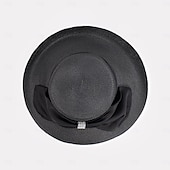 economico Cappelli per feste-berretto Fibra Cappello a bombetta / cloche Cappelli da pescatore Cappello di paglia Matrimonio Tè Elegante Matrimonio Con Fiocco Colore Puro Copricapo Copricapo