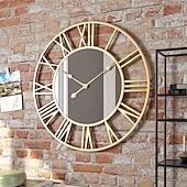 tanie Dekoracje ścienne-skandynawski nowoczesny wiatr kreatywny cyfry rzymskie lustro modny zegar ścienny sypialnia gabinet dekoracyjny zegar wiszący zegar ścienny 40cm 50cm