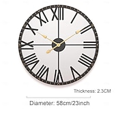 baratos Decoração de Parede-relógios de parede para sala de estar relógios de parede decorativos para decoração relógio de parede moderno espelhado com moldura de algarismos romanos relógios grandes para decoração de parede de