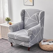 preiswerte Sesselabdeckung &amp; Armless Chair Cover-weicher, elastischer Tigerbankbezug, Freizeithockerbezug, karierter Rundum-Sofastuhlbezug